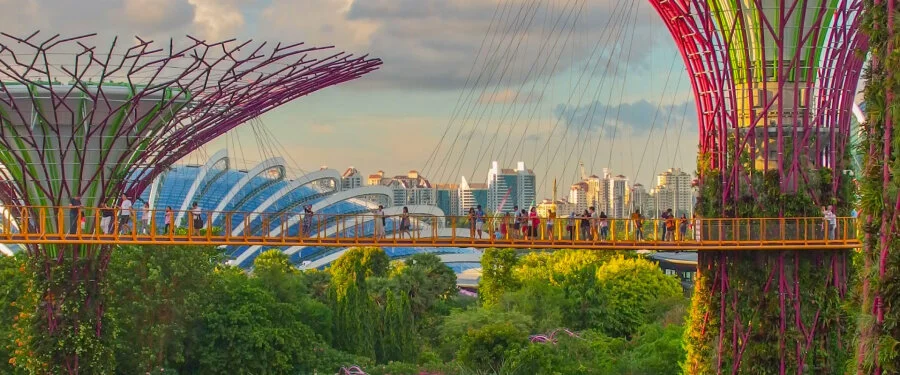 Marina Bay Sands, the ArtScience Museum and the Singapore waterfront.